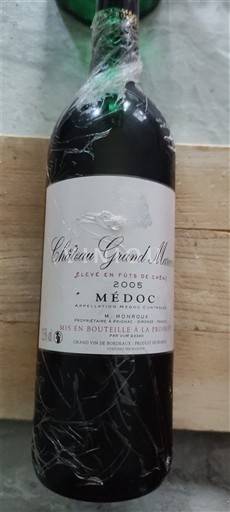 Vinos Rouge sec 2005 Château Grand Monbrison 2005 Francia Burdeos Médoc AOC