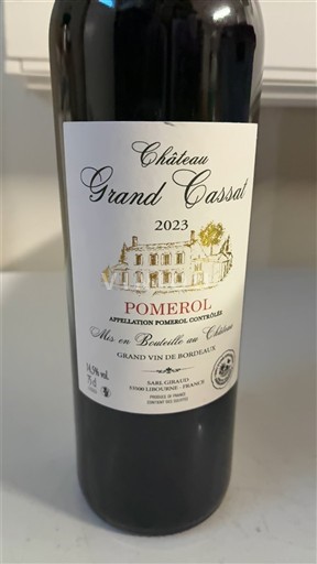 Bordeaux Pomerol Château Grand Cassat 2023