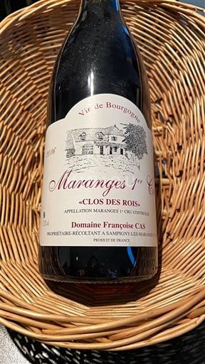 Viinit Rouge sec Clos des Rois Domaine Françoise Cas 2016 Ranska Burgundi Maranges AOC Premier Cru
