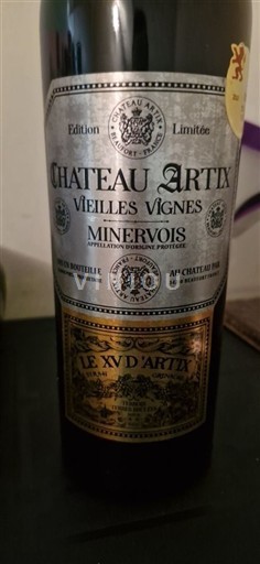 Languedoc Minervois Château Artex Le XV d'Artex Vieilles Vignes 2019