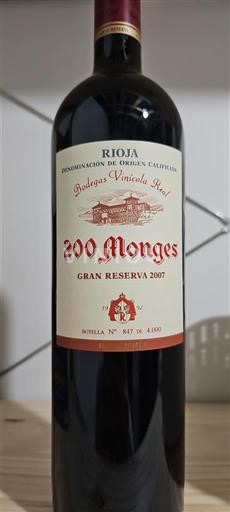 La Rioja rioja Bodegas Vinicola Real 200 Monges Gran Reserva 2007