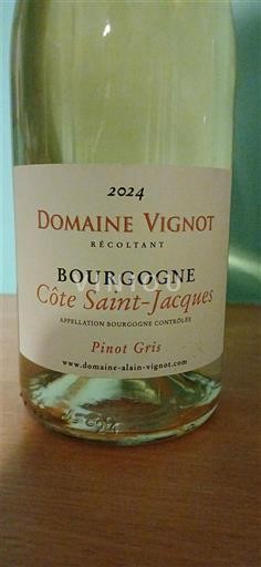 Borgonha Domaine Vignot Côte Saint-Jacques 2024