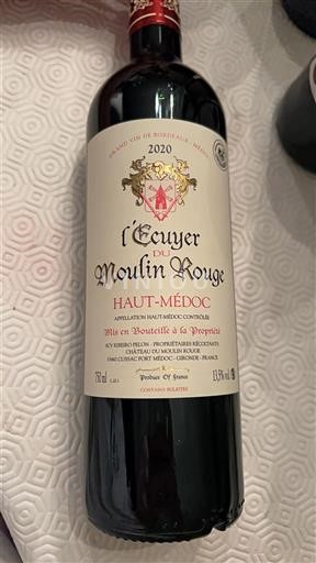 Bordo Haut-Médoc Moulin Rouge l'Ecuyer du Moulin Rouge 2020