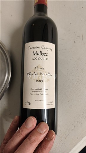 South West Cahors Domaine Campoy Clos des Pradelles 2019