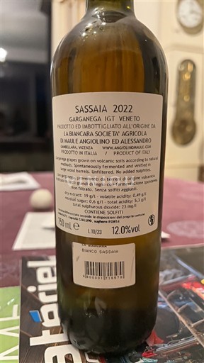 Véneto La Biancara Sassaia 2022