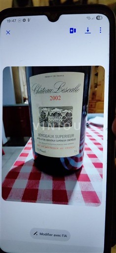 Bordeaux Bordeaux Supérieur Château Lescoute 2002