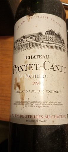 Bordeaux Pauillac Grand Cru Château Pontet-Canet 1990
