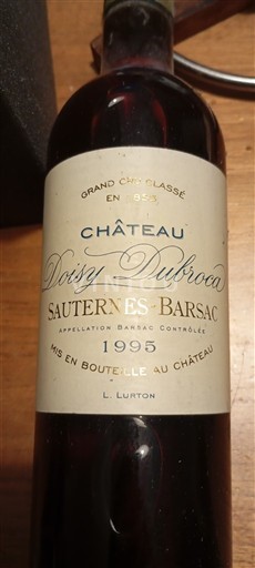 Bordeaux Barsac Grand Cru Château Doisy Dubroca 1995