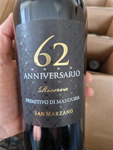 Puglia Primitivo di Manduria San Marzano 62 Anniversario Riserva 2021