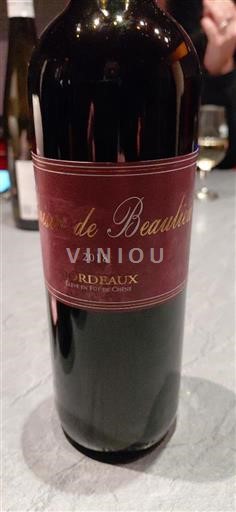 Bordeaux Château Beaulieu Plaisir de beaulieu 2018