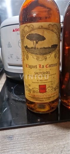 Bordeaux Sauternes L'Agnet La Carriere 1985