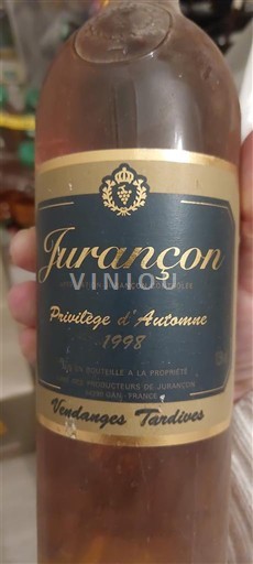 Wijnen Blanc moelleux Privilège d'Automne Producteur de Jurançon 1998 Frankrijk Zuidwest-Frankrijk Jurançon AOC