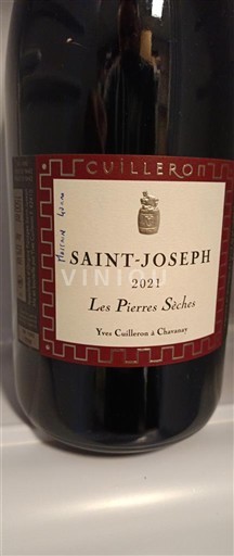 Vinos Rouge sec Les Pierres Sèches Yves Cuilleron 2021 Francia Valle del Ródano Saint-Joseph AOC