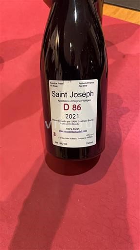 Vallée du Rhône Saint-Joseph Domaine Coulet (Matthieu Barret) D 86 2021
