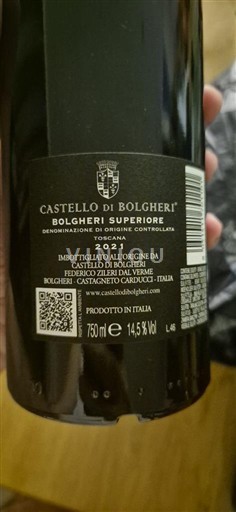 Toscana Ikke specificeret Castello di Bolgheri Bolgheri Superiore 2021