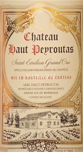 Bordeaux Saint-Émilion Grand Cru Château Haut Peyroutas 2022