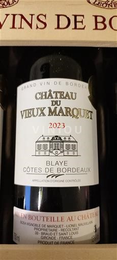 Bordéus Blaye-Côtes-de-Bordéus Château Vieux Marquet 2023