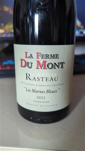Vini Rouge sec Les Marnes Bleues La Ferme du Mont 2022 Francia Valle del Rodano Rasteau AOC