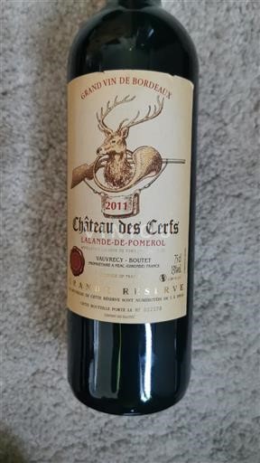 Bordeaux Lalande-de-Pomerol Château S Certs Grand Réserve 2011