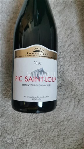 Wijnen Rouge sec Club des Sommeliers 2020 Frankrijk Languedoc Pic Saint-Loup AOC