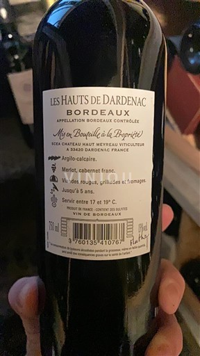 Bordeaux Les Hauts de Dardenac 2015