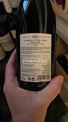 Vin Rouge sec Domaine Père Vignal 2018 France Vallée du Rhône Côtes-du-rhône AOC
