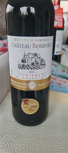Bordeaux Côtes-de-bourg Château Romfort 2022