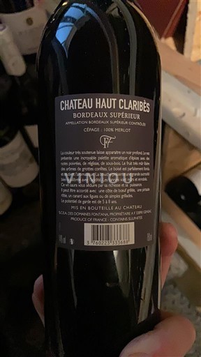 Bordeaux Bordeaux Supérieur Château Haut Claribès 2016
