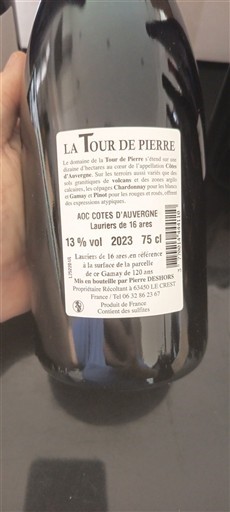 Valle del Loira Côtes de Auvernia La Tour de Pierre Lauriers de 16 ares 2023