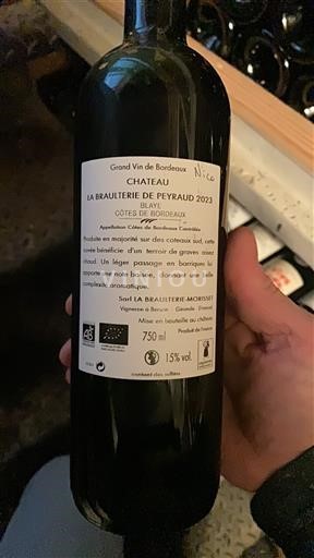 Bordeaux Blaye-Côtes-de-Bordeaux Château La Braulterie de Peyraud 2023