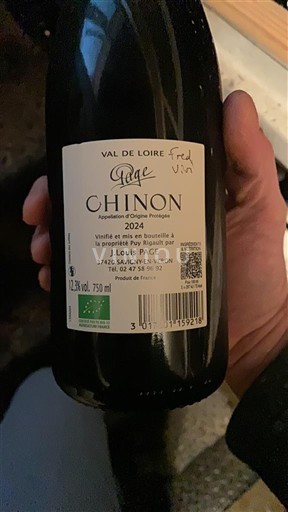 Vini Rouge sec J. Louis Page 2024 Francia Valle della Loira Chinon AOC