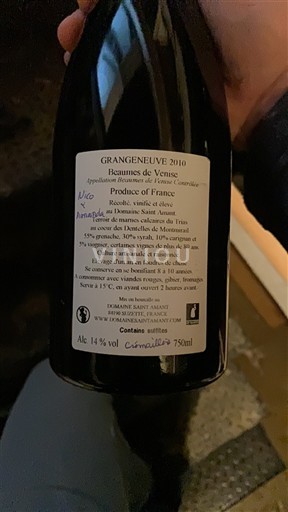 Rhône-dalen Beaumes de Venise Domaine Saint Amant Grangeneuve 2010