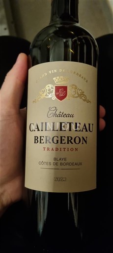 Бордо Блай-Кот-де-Бордо Château Cailleteau Bergeron Tradition 2023