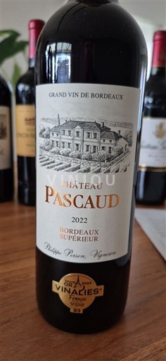 Bordeaux Bordeaux Supérieur Château Pascaud 2022
