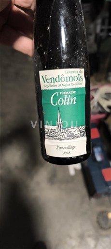 Valle del Loira Coteaux del Vendômois Domaine Colin Passerillage 2018