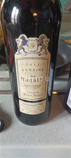 Vina Rouge sec Cuvée du Maître Jacques Domaine S Madaille 2011 Francija Langvedok Saint-Chinian AOC