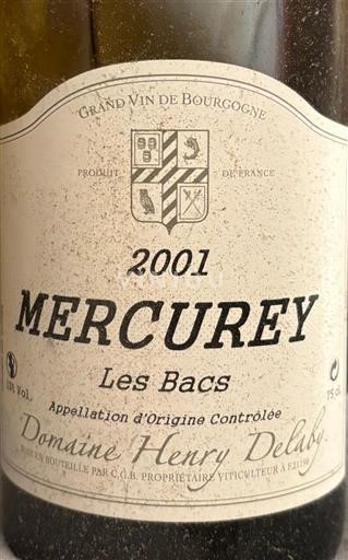Burgundsko Mercurey Domaine Henry Delaby Les Bacs 2001