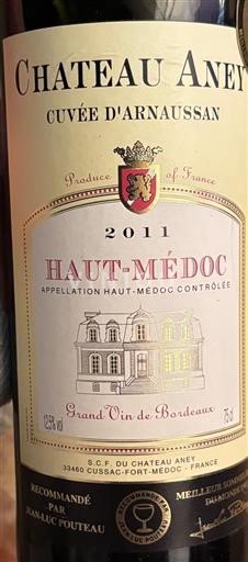 Bordeaux Haut-Médoc Château Aney d'Arnaussan 2011