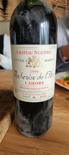 Sydväst Cahors Château Nozières Ambroise de l'Her 1999