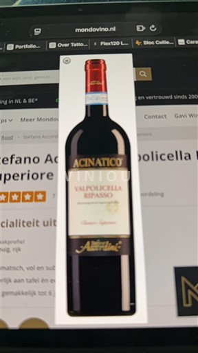 Viinit Rouge sec Acinatico Stefano Accordini 2022 Italia Veneto Valpolicella Ripasso DOC