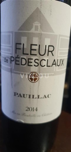 Bordeaux Pauillac Château Pédesclaux Fleur de Pédesclaux 2014