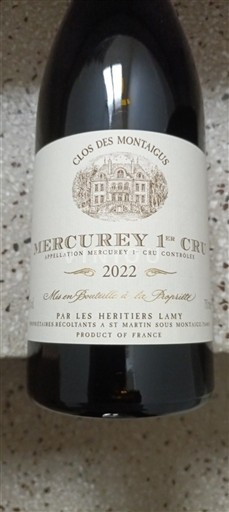 Borgonha Não especificado Premier Cru Par Les Héritiers Lamy Clos des Montaigus 2022