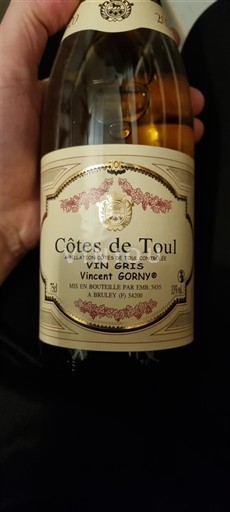 Viner Rosé sec Vin Gris Vincent Gorny Non millésimé Frankrike Lorraine Côtes-de-toul AOC