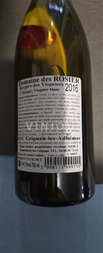 Vale do Ródano Grignan-les-adhémar Domaine S Rosiers Bergère des Vigniers 2016