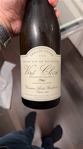 Vinhos Blanc sec Vieilles Vignes Domaine André Bonhomme 2012 França Borgonha Viré-clessé AOC