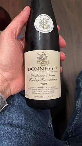 Nahe Dönnhoff Oberhäuser Brücke Riesling Beerenauslese 2019