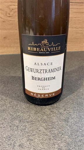 Vini Blanc liquoreux Bergheim Réserve Ribeauvillé 2017 Francia Alsazia Gewürztraminer AOC