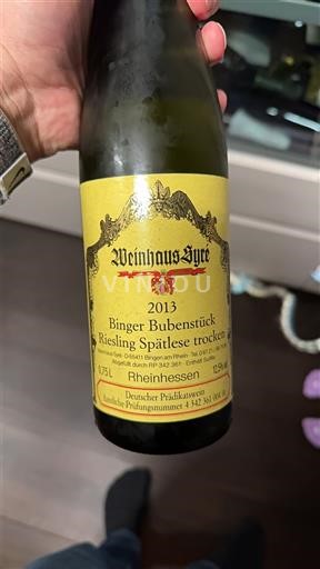 Rheinhessen Weinhaus Syre Binger Bubenstück Riesling Spätlese trocken 2013