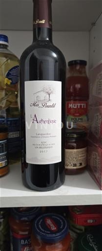 Rượu vang Rouge sec L'Authentique Mas du Pountil 2017 Pháp Languedoc AOC