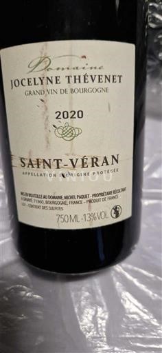 Bourgogne Saint-Véran Domaine Jocelyne Thévenet 2020